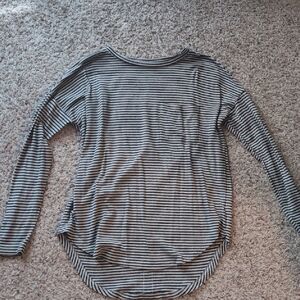 Old Navy Black and White Striped Long Sleeve Tee